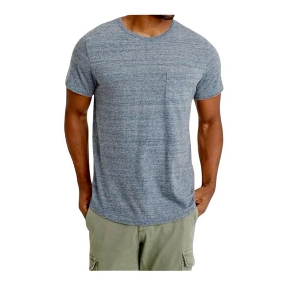 Marine Layer Re-Spun Saddle Hem Pocket Tee Heather Blue Size Medium T-Shirt - Picture 1 of 8